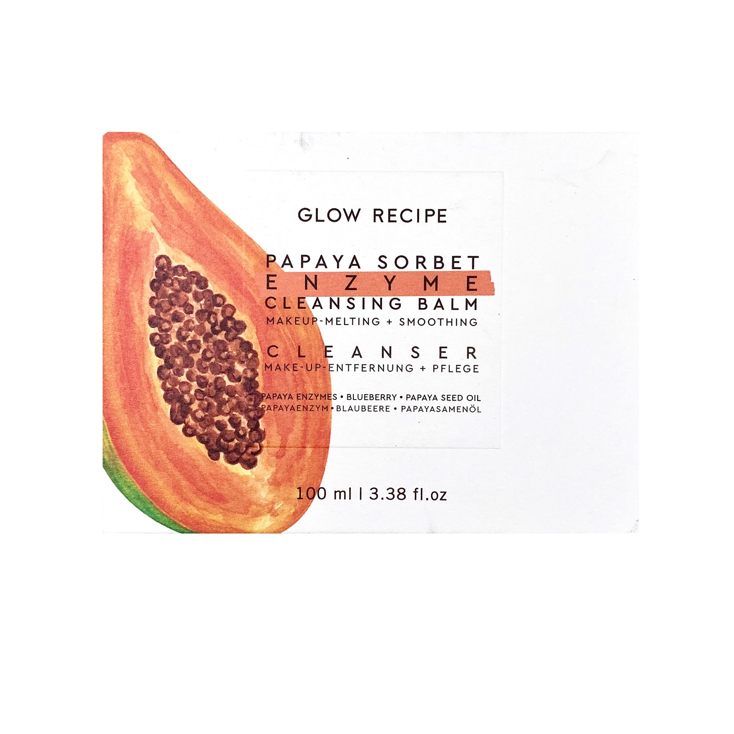 GLOW RECIPE Papaya Sorbet Enzyme Cleansing Balm, 100mL, Cleansing Balm, London Loves Beauty