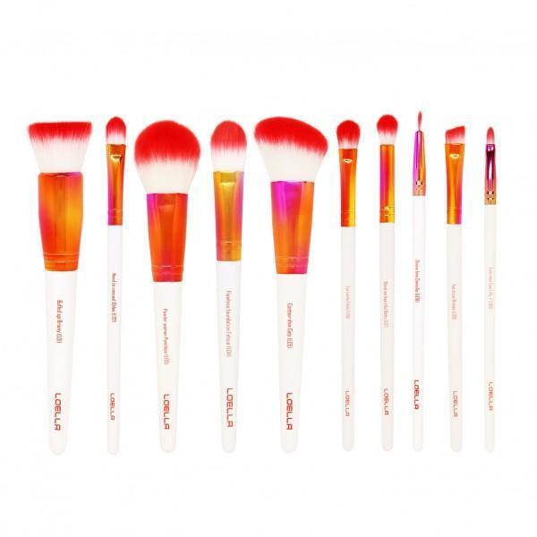 LOELLA COSMETICS Girl on Fire - 10 essentials brush set, Makeup Brushes, London Loves Beauty
