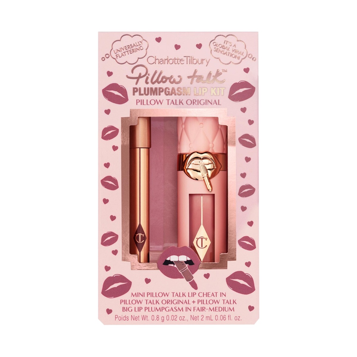 Charlotte Tilbury Mini Pillow Talk Plumpgasm Lip Liner and Lip Gloss Set – Pillow Talk Original