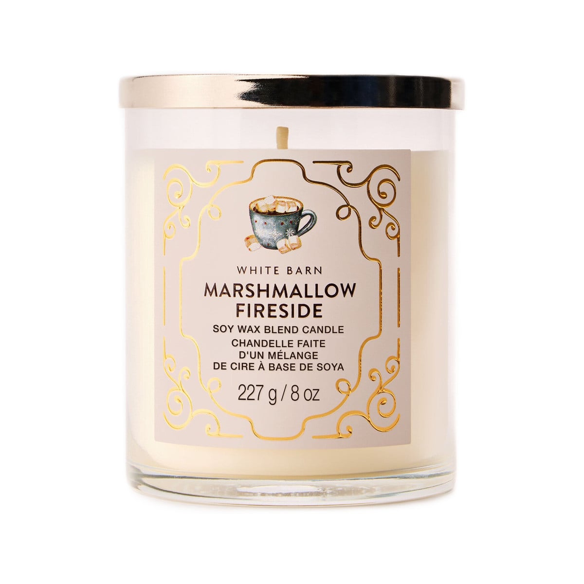 Bath & Body Works Marshmallow Fireside Single Wick Candle, 8 oz / 227 g