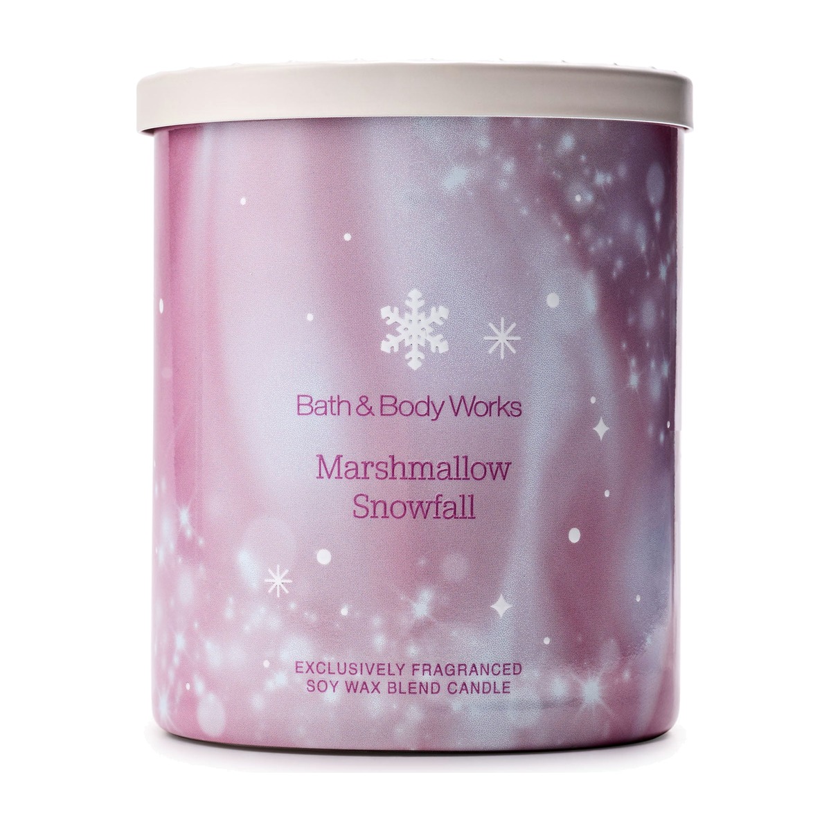 Bath & Body Works Marshmallow Snowfall Single Wick Candle, 8 oz / 227 g
