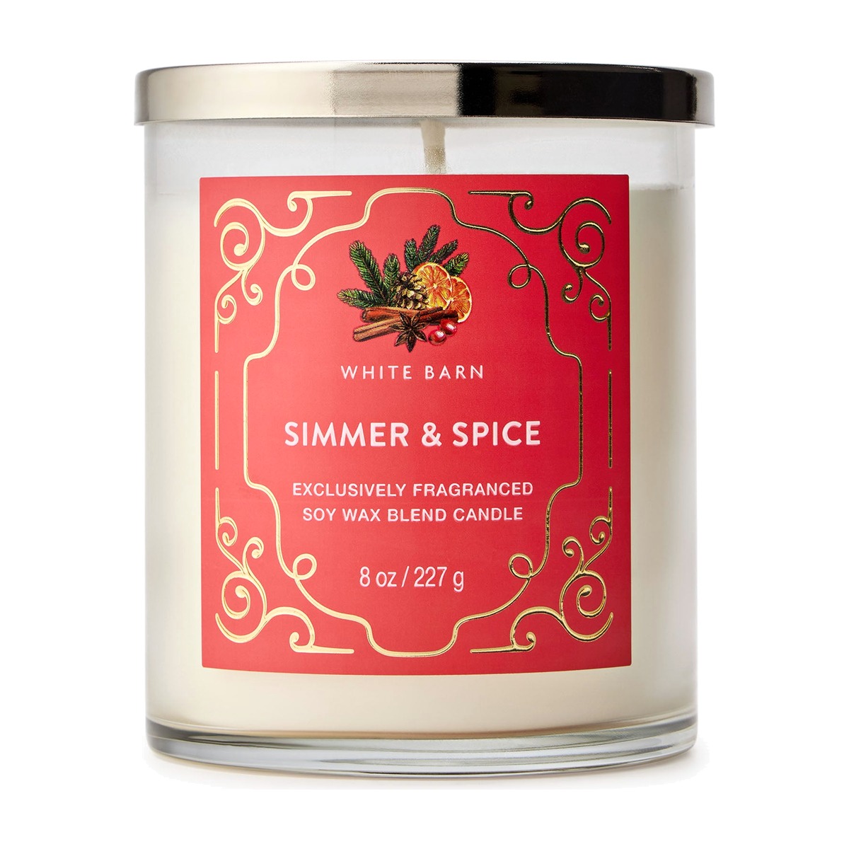 Bath & Body Works Simmer & Spice Single Wick Candle, 8 oz / 227 g